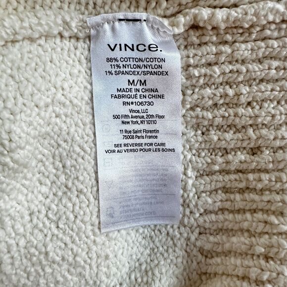 Vince Cotton Cream Sweater NWT size M - Picture 7 of 7